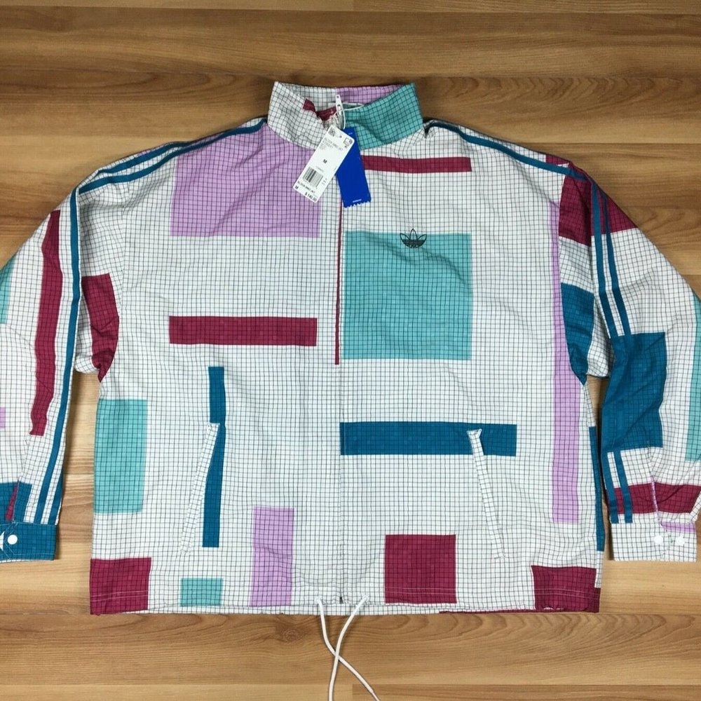 Adidas Mens Originals Retro Grid Block Wind Jacket - Picture 1 of 7